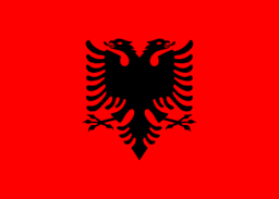 The flag of Albania features a silhouetted double-headed black eagle at the center of a red field.