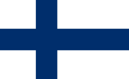 The flag of Finland has a white field with a large blue cross that extend to the edges of the field. The vertical part of this cross is offset towards the hoist side.