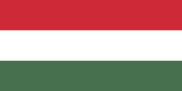 The flag of Hungary is composed of three equal horizontal bands of red, white and green.