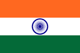 The flag of India is composed of three equal horizontal bands of saffron, white and green. A navy blue wheel with twenty-four spokes — the Ashoka Chakra — is centered in the white band.