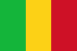 The flag of Mali is composed of three equal vertical bands of green, yellow and red.