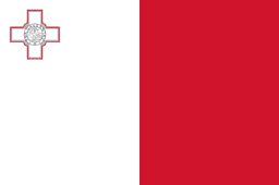 The flag of Malta is composed of two equal vertical bands of white and red. A representation of the George cross edged in red is situated on the upper hoist-side corner of the white band.