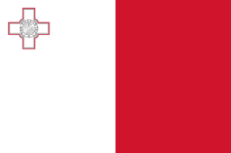 The flag of Malta is composed of two equal vertical bands of white and red. A representation of the George cross edged in red is situated on the upper hoist-side corner of the white band.