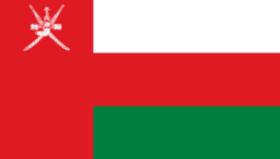 The flag of Oman features a red vertical band on the hoist side that takes up about one-fourth the width of the field, and three equal horizontal bands of white, red and green adjoining the vertical band. At the top of the vertical band is the white emblem of Oman.