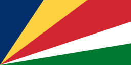 The flag of Seychelles is composed of five broadening oblique bands of blue, yellow, red, white and green, which extend from the hoist side of the bottom edge to the top and fly edges of the field.