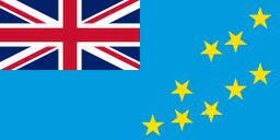 The flag of Tuvalu has a light blue field with the flag of the United Kingdom — the Union Jack — in the canton. A representation of the country's nine Islands using nine five-pointed yellow stars is situated in the fly half of the field.