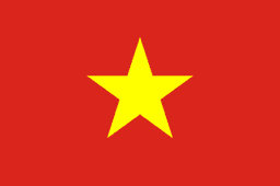 The flag of Vietnam features a large five-pointed yellow star on a red field.