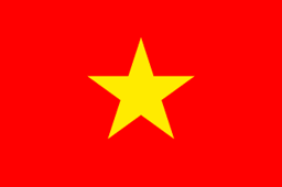 The flag of Vietnam features a large five-pointed yellow star on a red field.